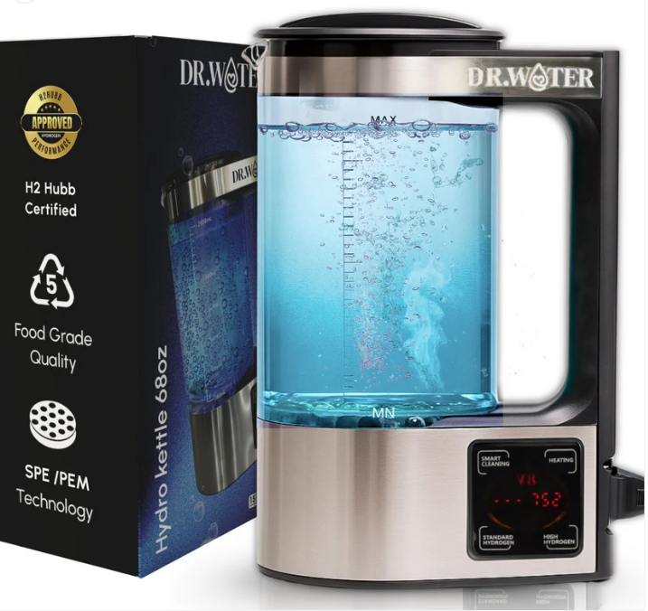 HydroPitcher 68oz – Glass Hydrogen Pitcher with Chlorine Removal